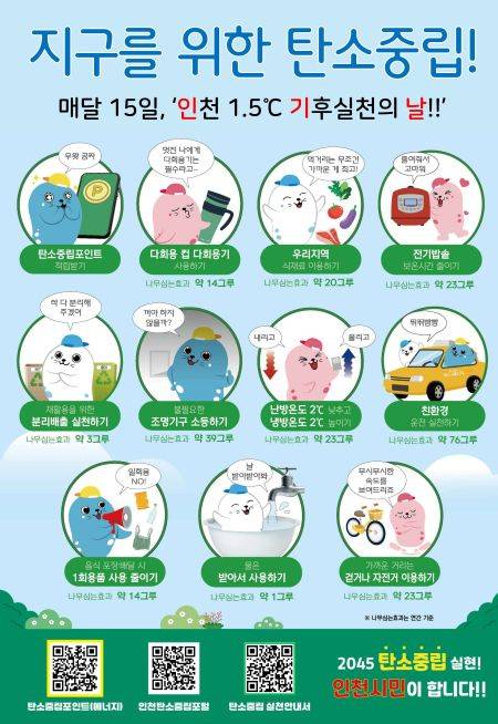 ▲탄소중립 생활 실천 홍보 안내문 ⓒ인천광역시