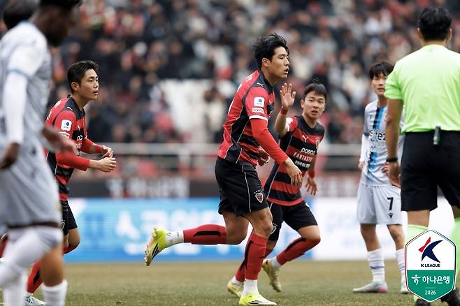 포항 이호재의 골세리머니 [한국프로축구연맹 제공. 재판매 및 DB 금지]