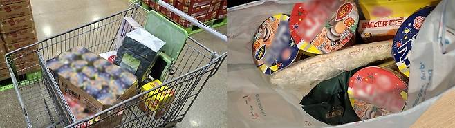 지난 13일 대전 소분 모임 참여자들이 함께 장을 본 뒤 소분을 진행하고 있다. 사진 = 최광현 기자