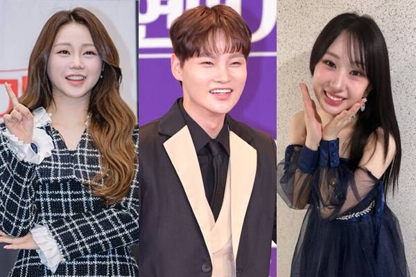 가수 홍지윤, 박서진, 전유진(왼쪽부터)