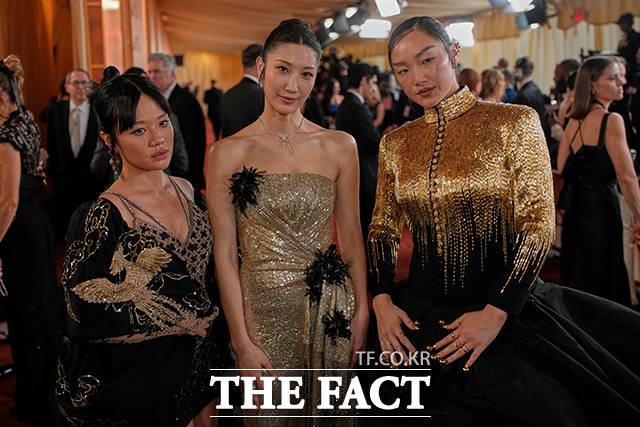 아카데미에 모인 헌트릭스의 멤버들. /로스앤젤레스=AP.뉴시스