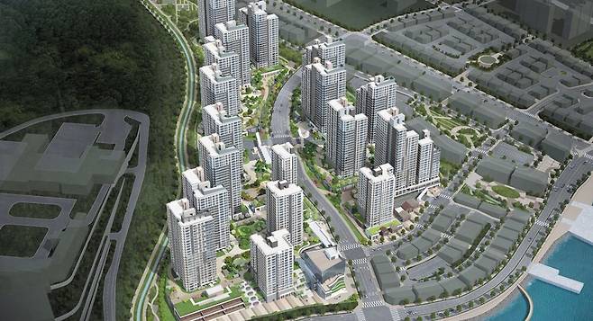 중흥토건과 우미건설이 분양하는 ‘여수 소제 중흥S-클래스 우미린’의 완공 후 예상 모습. 전남 여수의 신흥 주거지로 떠오르는 소제지구에서 처음으로 분양에 들어가는 단지로, 바다와 가까운 천혜의 자연 환경과 편리한 인프라를 동시에 갖춰 주목받고 있다./중흥토건