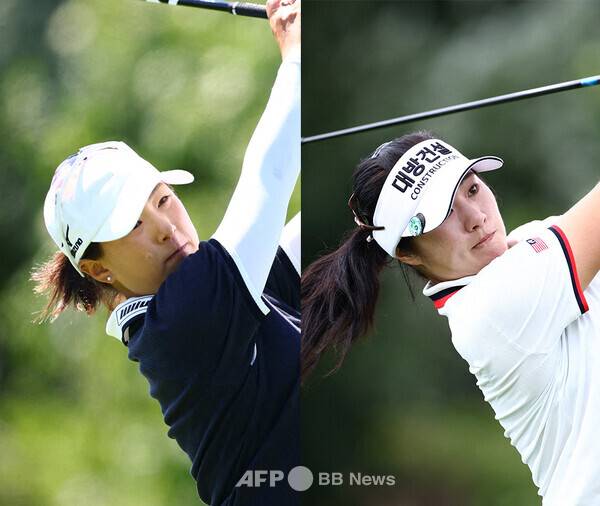 2026년 미국여자프로골프(LPGA) 2부 투어인 엡손투어 IOA 골프 클래식 준우승한 전지원 프로, 우승을 차지한 이정은6 프로. 사진제공=ⓒAFPBBNews = News1 (사진을 무단으로 사용하지 마십시오.)