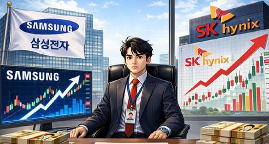 삼성전자, SK하이닉스 주가 상승. 사진은 챗GPT 인공지능(AI) 생성 이미지. [사진=챗GPT]