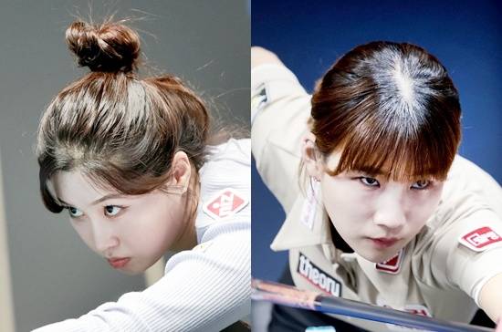 1차예선(PPQ)부터 시작한 조예은(왼쪽)과 용현지가 26일 열린 25/26시즌 웰컴저축은행LPBA챔피언십 64강전에서 나란히 승리를 거두고 32강으로 향했다. 또한 오수정 이화연 이지은 최정선도 64강 관문을 넘었다. (사진=PBA)