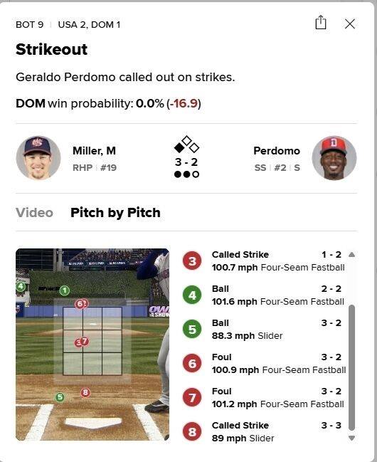 페르도모 퇴근콜/MLB.com 게임데이 캡쳐