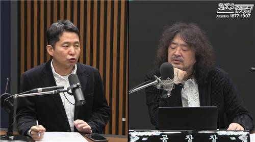 '김어준의 겸손은 힘들다 뉴스공장'에 출연한 장인수 전 MBC 기자. 장인수 전 기자는 뉴스공장에 출연해 이재명 대통령 공소 취소 거래 의혹을 주장했다. 2026.3.10 [사진=연합뉴스]