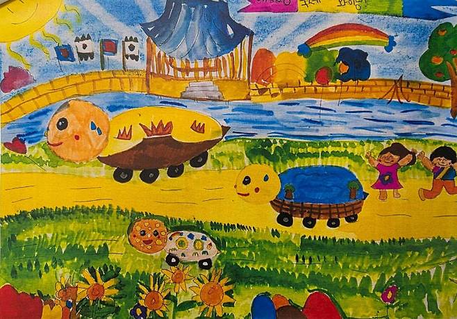 2025년 해미읍성 축제에서는 거북차를 주요 테마로 다루며 역사적 의미를 재조명한 '상상의 거북차 그림 공모전' 출품작품(사진=서산시 제공)