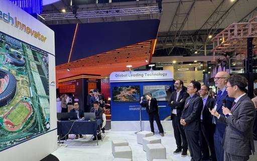 이달 2~5일(현지시간) 스페인 바르셀로나에서 열린 '모바일 월드 콩그레스 2026' 행사장에 한국수자원공사 전시관이 설치돼 있다. /K-water