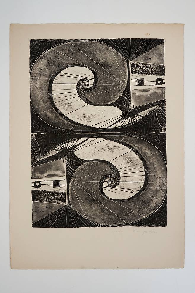 "Presentiment" (1967), a lithography work by Kim Yun-shin [HOAM MUSEUM OF ART]