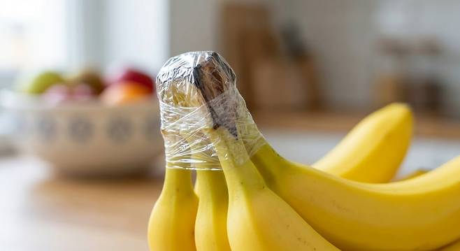 가스의 ‘출구’를 봉쇄하라. 꼭지만 랩으로 꼼꼼히 감싸도 바나나의 골든타임을 최소 3일 이상 연장할 수 있다. 게티이미지뱅크