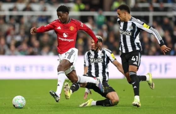 맨유-뉴캐슬 경기 장면. /사진=맨유 공식 SNS 갈무리