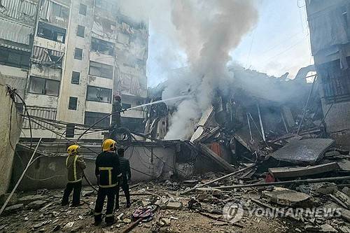 이스라엘 공격받은 레바논 베이루트 남부 교외 [AFP 연합뉴스 자료사진. 재판매 및 DB 금지]
