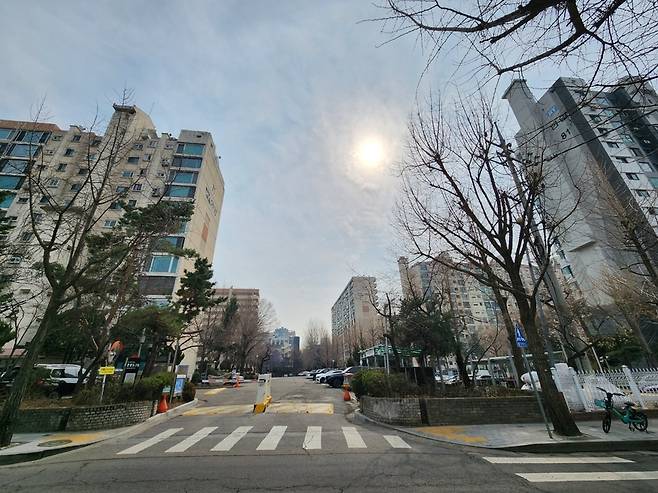 한강변에 위치한 71동(한양 7차)와 81동(한양 8차) . (사진= 김수현 기자_