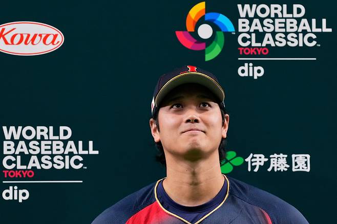 Japan's Shohei Ohtani speaks to media persons after Japan won a World Baseball Classic Pool C game against Taiwan Friday, March 6, 2026 in Tokyo. (AP Photo/Eugene Hoshiko)







<저작권자(c) 연합뉴스, 무단 전재-재배포, AI 학습 및 활용 금지>