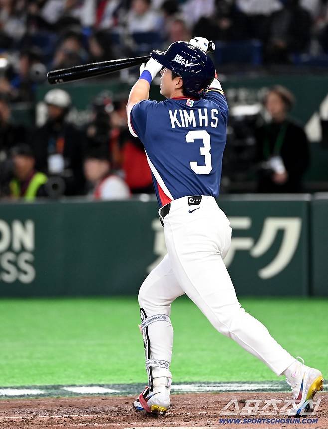 7일 일본 도쿄돔에서 열린 WBC(월드베이스볼클래식) 한국과 일본의 경기. 4회초 1사 1루 김혜성이 동점 2점홈런을 치고 있다. 도쿄(일본)=허상욱 기자wook@sportschosun.com/2026.03.07/