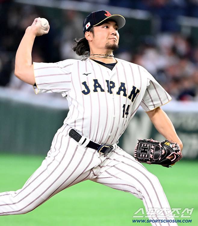 7일 WBC 한국전에 등판한 이토. 4회 김혜성에게 동점 2점 홈런을 맞았다. 도쿄(일본)=허상욱 기자