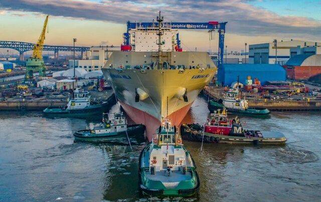 한화그룹이 인수한 미국 필라델피아주 필리조선소 전경. 한화 제공