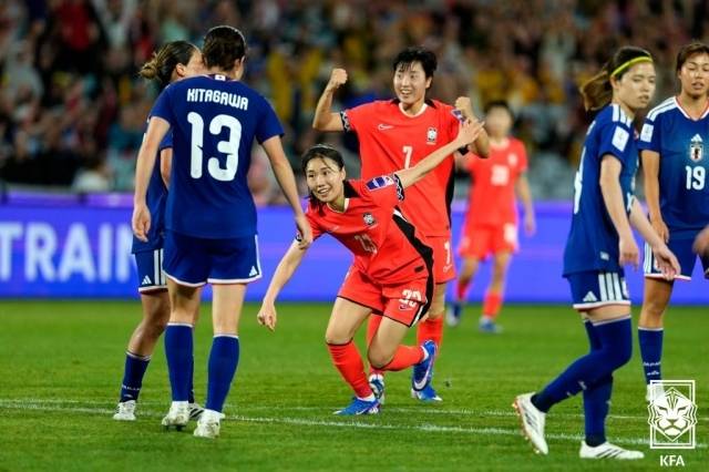 강채림은 일본의 대회 무실점 기록을 끝냈다. 대한민국의 유일한 득점을 기록하기도 했다. 사진=대한축구협회 제공