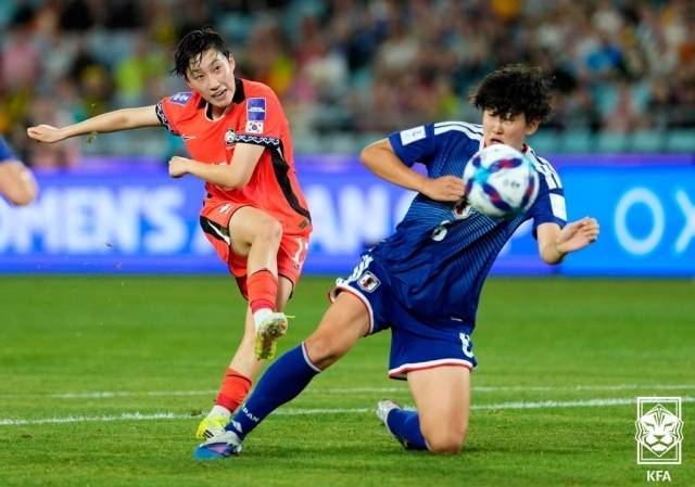 대한민국의 박수정이 슈팅을 시도하고 있다. 사진=대한축구협회 제공