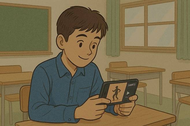 숏폼 시청하는 청소년 [챗GPT를 이용해 제작]