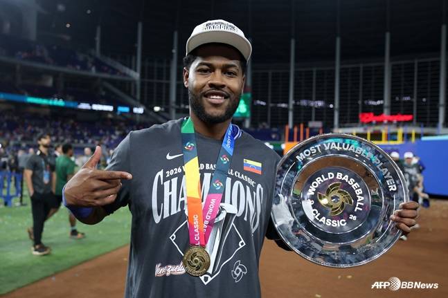 MVP를 수상한 마이켈 가르시아. /AFPBBNews=뉴스1