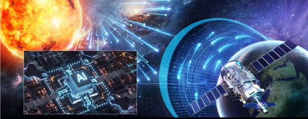 우주항공용 AI 뉴로모픽 반도체의 활용모식도.(자료=한국원자력연구원)