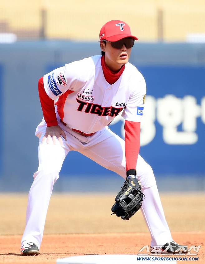 13일 광주 기아챔피언스필드에서 열린 KIA 타이거즈와 SSG 랜더스의 시범경기. KIA 박민이 수비를 하고 있다. 광주=박재만 기자 pjm@sportschosun.com/2026.03.13/
