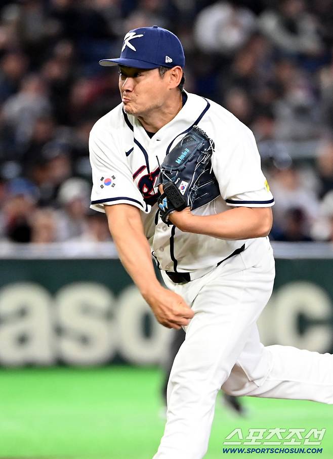 5일 일본 도쿄돔에서 열린 WBC(월드베이스볼클래식) 한국과 체코의 경기. 4회초 등판한 노경은이 역투하고 있다. 도쿄(일본)=허상욱 기자wook@sportschosun.com/2026.03.05/
