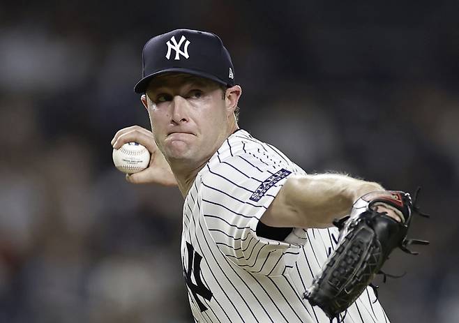 수염 금지 시절인 2023년의 게릿 콜. AP연합뉴스