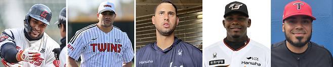 (왼쪽부터)빅터 레이예스. 요니 치리노스. 윌켈 에르난데스. 요나단 페라자. 헤럴드 카스트로