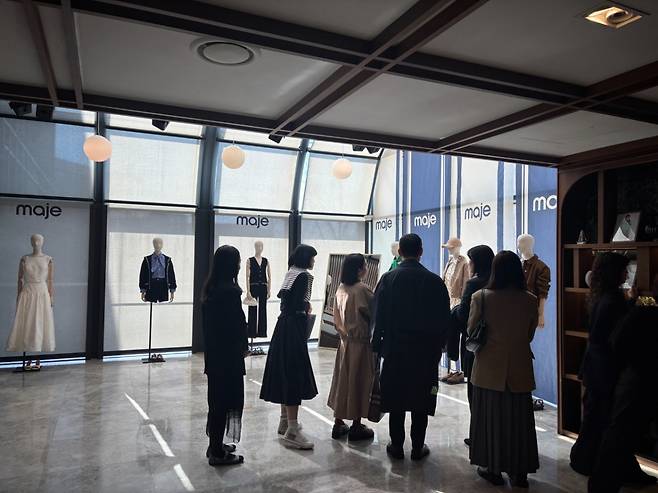 19일 몬드리안 호텔에서 열린 마쥬 2026년 봄여름 컬렉션 프레젠테이션. /사진=하수민기자