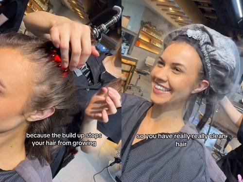 한국에서 헤드스파를 받는 외국인 영상 캡처 [인스타그램 계정 'is***' 캡처. 재판매 및 DB 금지]