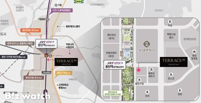테라스99 동탄 위치도./자료=동탄디벨로프