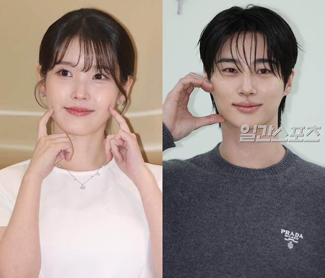가수 겸 배우 아이유와 배우 변우석