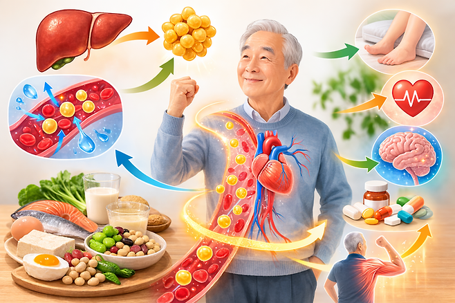 알부민 효과를 그림으로 그려달라고 요청하자 생성 AI가 만든 이미지. AI는 “알부민은 우리 몸의 혈액 속에 가장 많이 존재하는 단백질이며, 주로 간에서 만들어져 혈액을 통해 몸 전체를 순환하며 여러 중요한 역할을 한다”고 설명한다. [챗GPT]