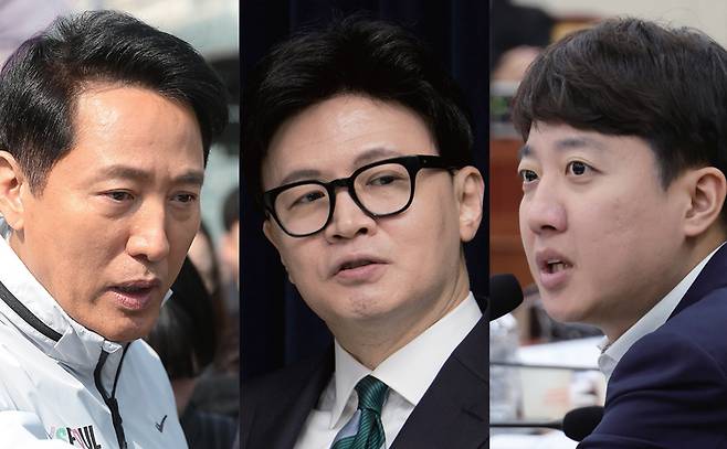 오세훈 서울시장, 한동훈 전 국민의힘 대표, 이준석 개혁신당 대표(왼쪽부터) ⓒ연합뉴스·시사저널 이종현, 시사저널 박은숙