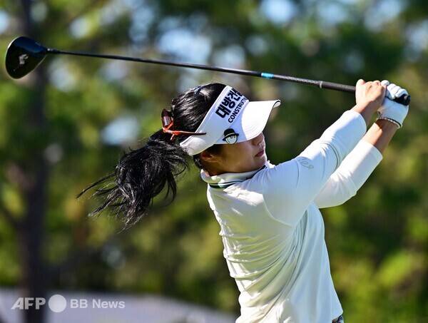월요일 지역예선에서 홀인원을 기록해 2026년 미국여자프로골프(LPGA) 투어 포티넷 파운더스컵에 출전한 이정은6 프로. 사진제공=ⓒAFPBBNews = News1 (사진을 무단으로 사용하지 마십시오.)