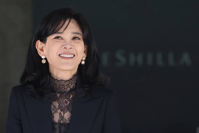 이부진 호텔신라 사장이 19일 오전 서울 중구 삼성전자 장충동 사옥에서 열린 호텔신라 정기 주주총회에 참석한 후 이동하고 있다. 뉴스1