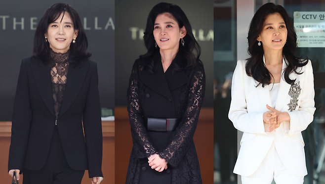 왼쪽부터 이부진 호텔신라 사장의 2026년, 2025년, 2024년 주주총회 패션. 뉴스1, 연합뉴스