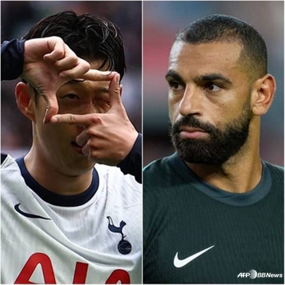 토트넘 홋스퍼 시절 손흥민(왼쪽)과 리버풀의 모하메드 살라. /AFPBBNews=뉴스1