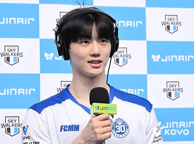 삼성화재의 새내기 아웃사이드 히터 이우진 [한국배구연맹 제공. 재판매 및 DB 금지]