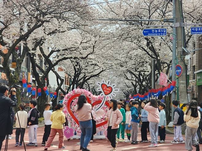 지난해 열린 전농로 왕벚꽃 축제 모습.