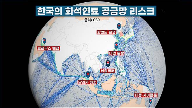 한국의 화석연료 공급망 곳곳에 경고등