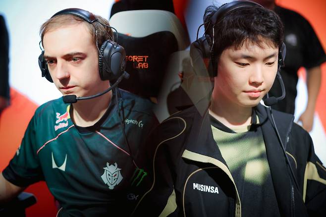 ‘캡스’ 라스무스 뷘터(왼쪽)와 ‘쵸비’ 정지훈. 라이엇 게임즈 제공