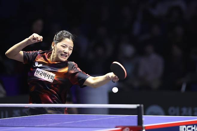 프로탁구리그 시리즈1 여자 단식에 나선 이채연 [한국프로탁구연맹 제공. 재판매 및 DB 금지]