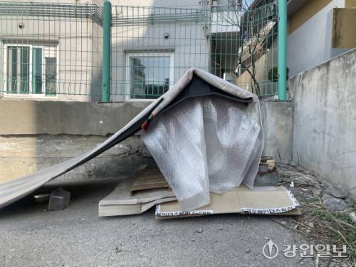 ◇춘천시 조양동 인근 주택가에 마련된 길고양이 보금자리. 사진=손지찬 기자