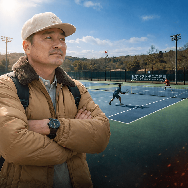 김용국 한국 정구 남자 대표팀 감독이 일본 후쿠시마현에서 열린 일본 대표 선발전을 참관했다. 김용국 감독 제공