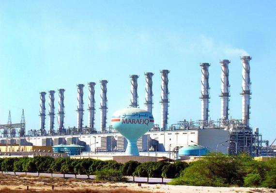 발전·담수플랜트 사우디 마라피크의 공사 현장.파이낸셜뉴스