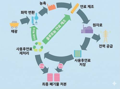 핵연료 주기(사이클) 그래픽 [본인 제공]